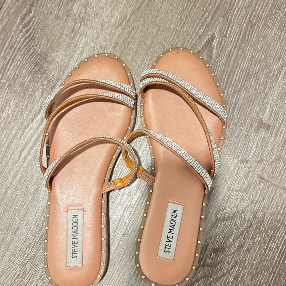 Steve Madden Tan and Cream Strappy Sandals